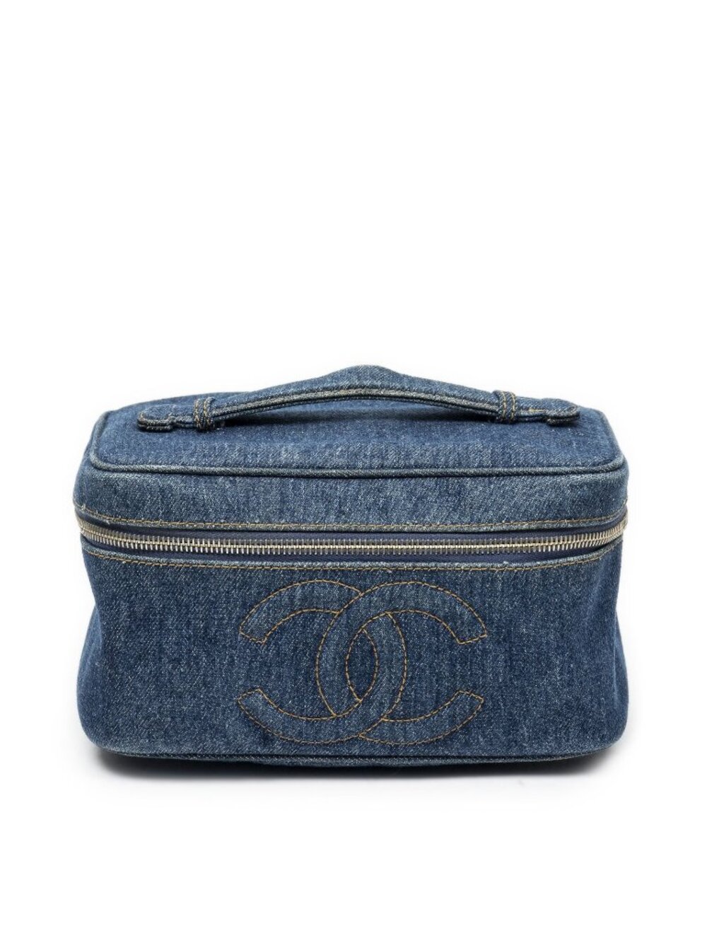 Chanel Rare CC Denim Vanity Case Blue